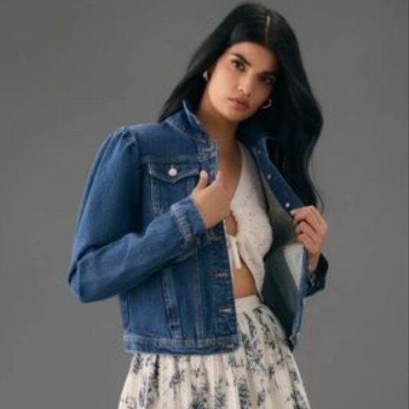 Brand New Pilcro Puff-Sleeve Denim Jacket - Picture 5 of 14